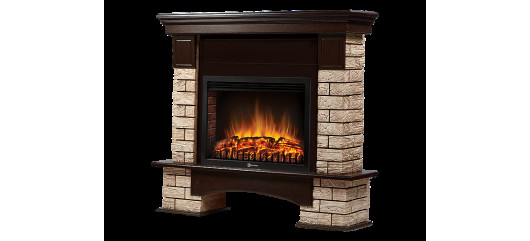 Портал Firelight Forte Wood 25 камень коричневый, шпон темный дуб